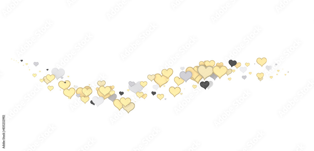 Falling love heart confetti 3d illustration Falling love heart confetti 3d illustration