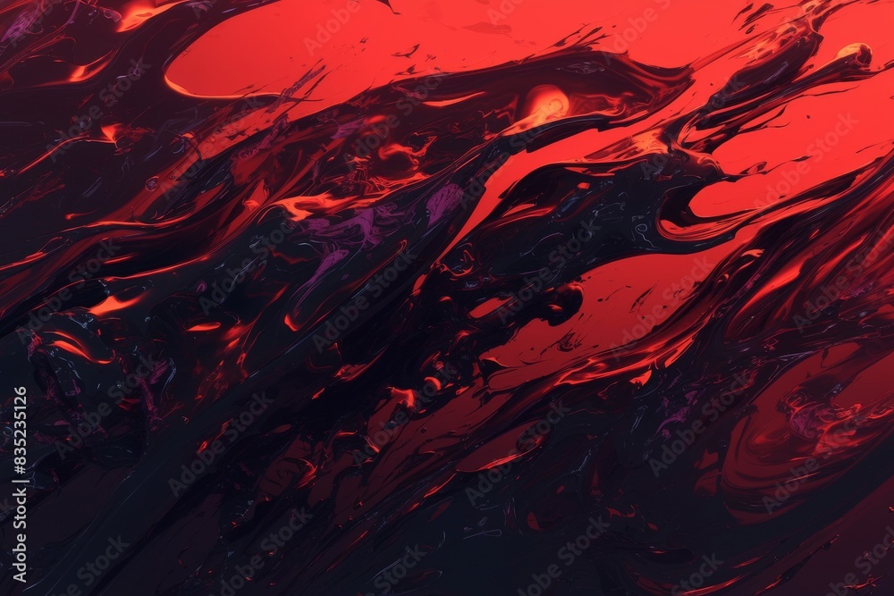 Dynamic red abstract motion with black fluid patterns and textures Dynamic red abstract motion with black fluid patterns and textures