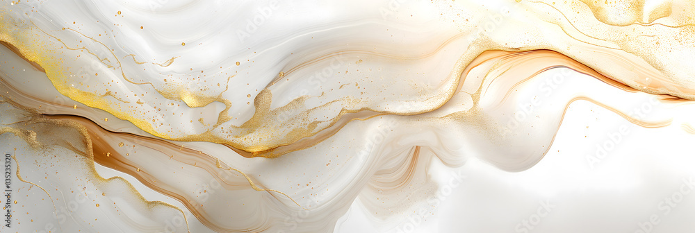 Abstract Golden Swirls with White and Glitter Textures for Creative Backgrounds Abstract Golden Swirls with White and Glitter Textures for Creative Backgrounds