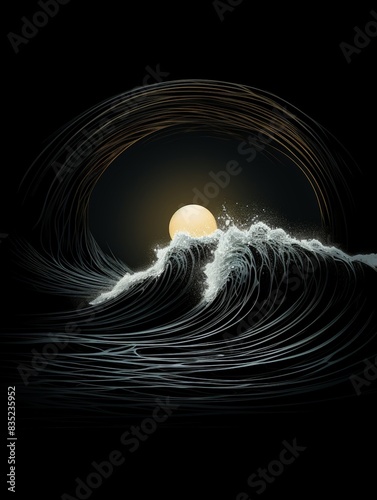 Sleek Minimalist Wave Art T-Shirt