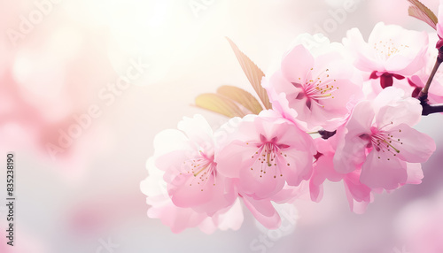 Sakura or apple tree branch pink blooming in spring © terra.incognita