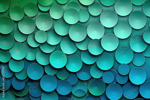 Gradient circles in shades of blue and green, arranged in a minimalist design photo