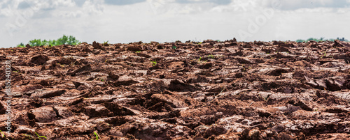 Nahaaufnhame ines umgegrabenen Ackerfeldes