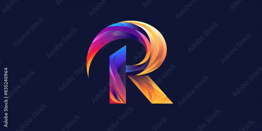 A colorful letter R stands out against a dark background, perfect for highlighting or emphasizing the concept of 'R' in various contexts