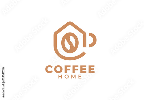 simple coffee home logo icon design