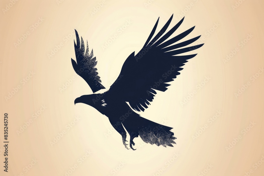 Obraz premium A black bird soaring through the air with its wings extended, great for use in nature or wildlife related contexts
