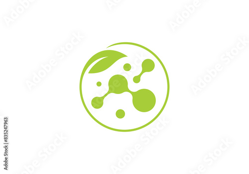 leaf tech logo. creative neuron digital connect icon design