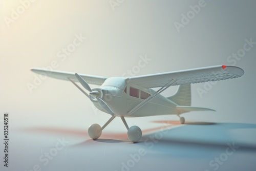 A small toy airplane sits on top of a table, ready for play or display