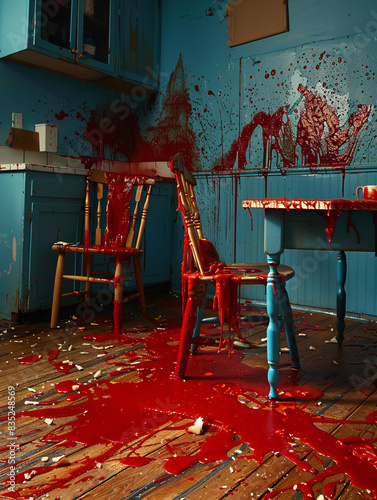 Ketchup-Splattered Crime Scene with a Comedic Spin photo