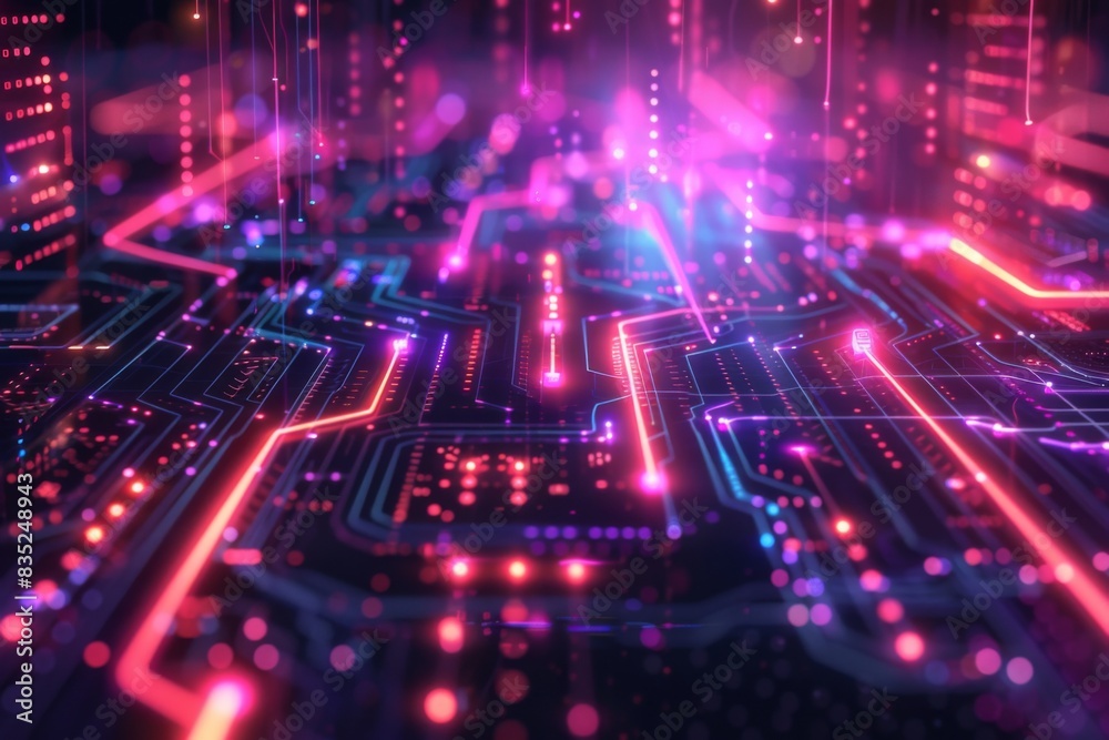 Cyber Security Data Transfer illustration created with Generative AI Cyber Security Data Transfer illustration created with Generative AI