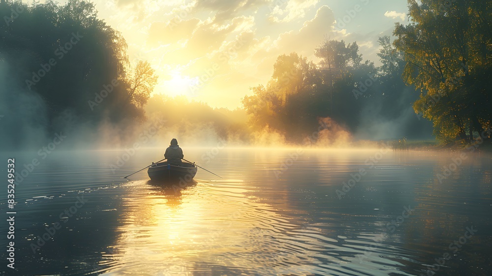 River whispers: Angler's peaceful pursuit. River whispers: Angler's peaceful pursuit.