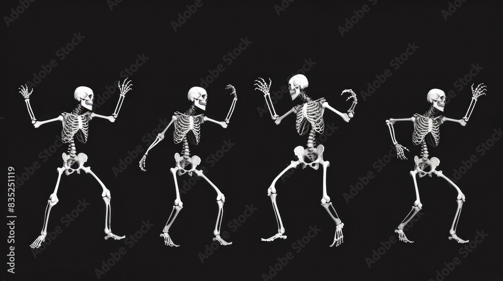 Group of skeletons standing together Group of skeletons standing together