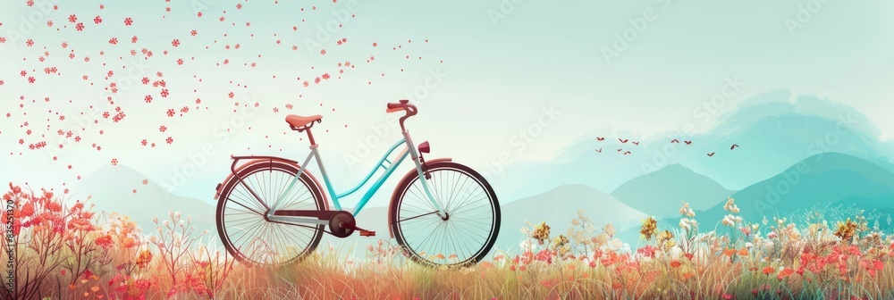 Fototapeta premium bicycle vector background with space area for text