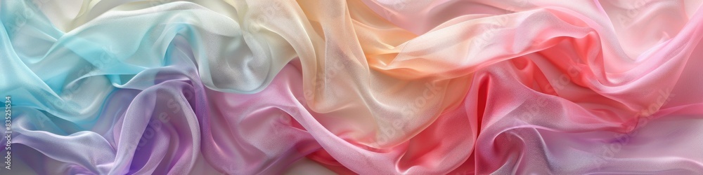 A symphony of pastel hues flows across silky fabric A symphony of pastel hues flows across silky fabric