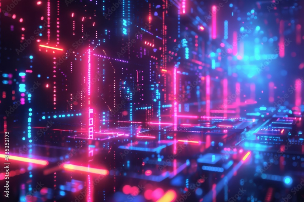 Cyber Security Data Transfer illustration created with Generative AI Cyber Security Data Transfer illustration created with Generative AI