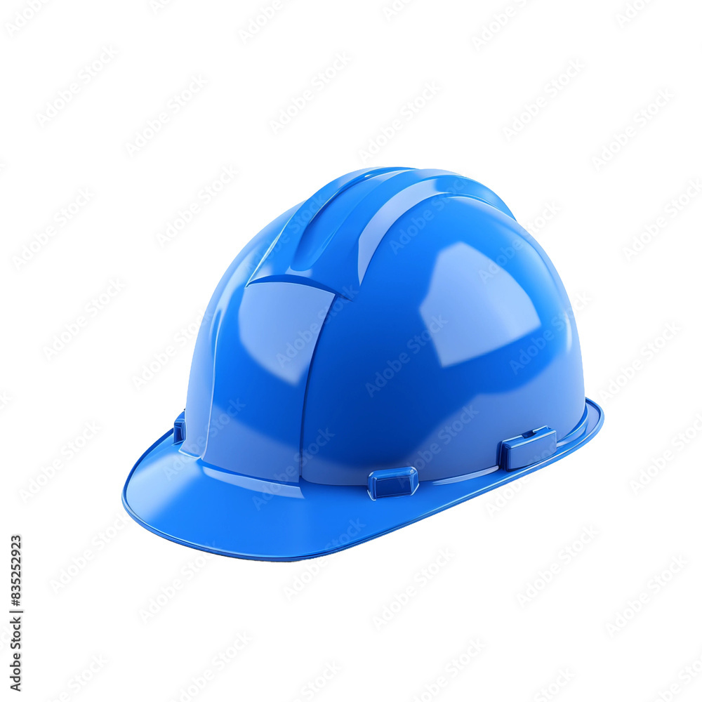 blue construction hat on an isolated white background blue construction hat on an isolated white background