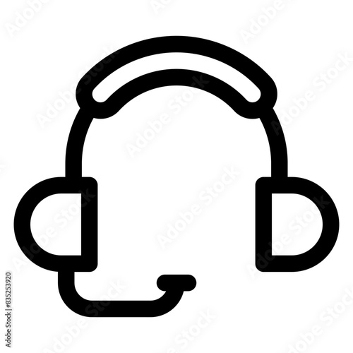 headset line icon vector illustration isolated on white background