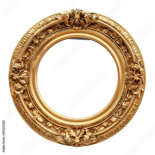 Oval Ornate Golden Frame Isolated