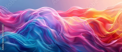 he abstract wave is made in a frame style in a bright gradient color. 