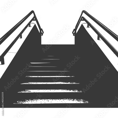 Silhouette subway entrance stair black color only