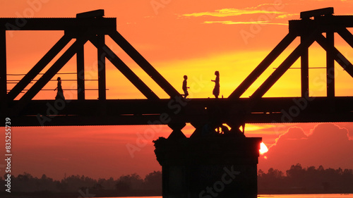 Sunset for love in Teesta River photo