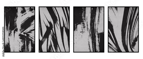 Set of 4 Abstract illustration in vintage style. For use in graphics, for wall decor. .