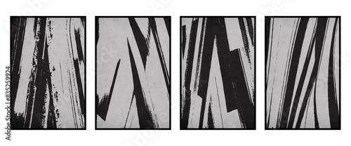 Set of 4 Abstract illustration in vintage style. For use in graphics, for wall decor. .