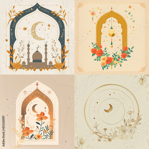 Goat Qurban Eid al adha mubarak festival islamic background, Witness heartfelt Eid celebration moments during Bakra Eid as people participate in age-old traditions, Arabic lantern design photo