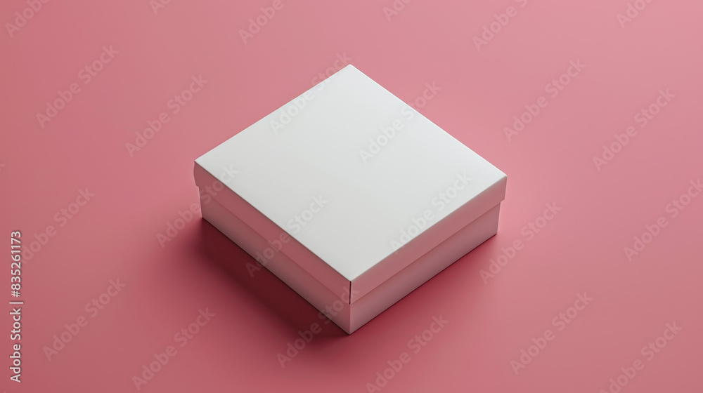 A white box is on a pink background A white box is on a pink background