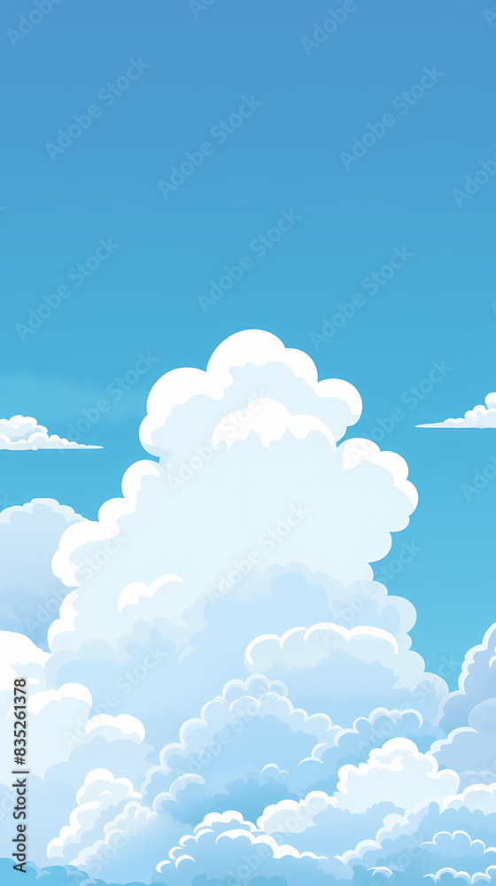 Simple cartoon illustration of white clouds in the sky Simple cartoon illustration of white clouds in the sky