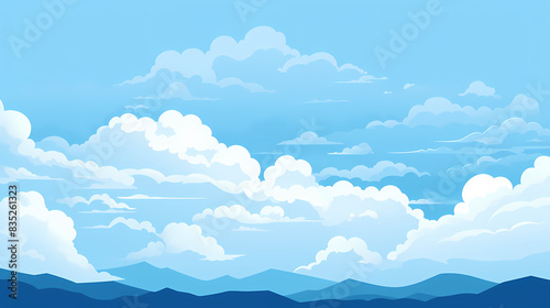 Simple cartoon illustration of white clouds in the sky