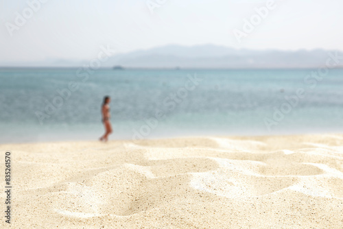 Summer background of sand and landscape of sea.  © magdal3na