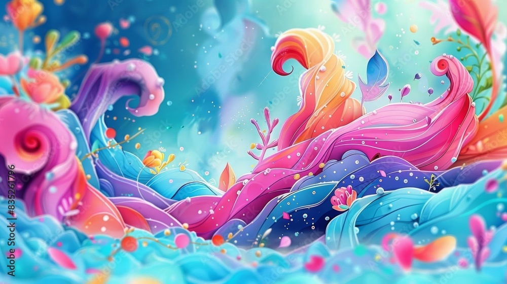 Soft pastel blue background featuring a closeup of a beautiful abstract geometric shape in rainbow hues, creating a serene and vibrant visual Soft pastel blue background featuring a closeup of a beautiful abstract geometric shape in rainbow hues, creating a serene and vibrant visual