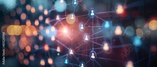 Wallpaper Mural Dynamic visual of a social media interface with avatars Torontodigital.ca