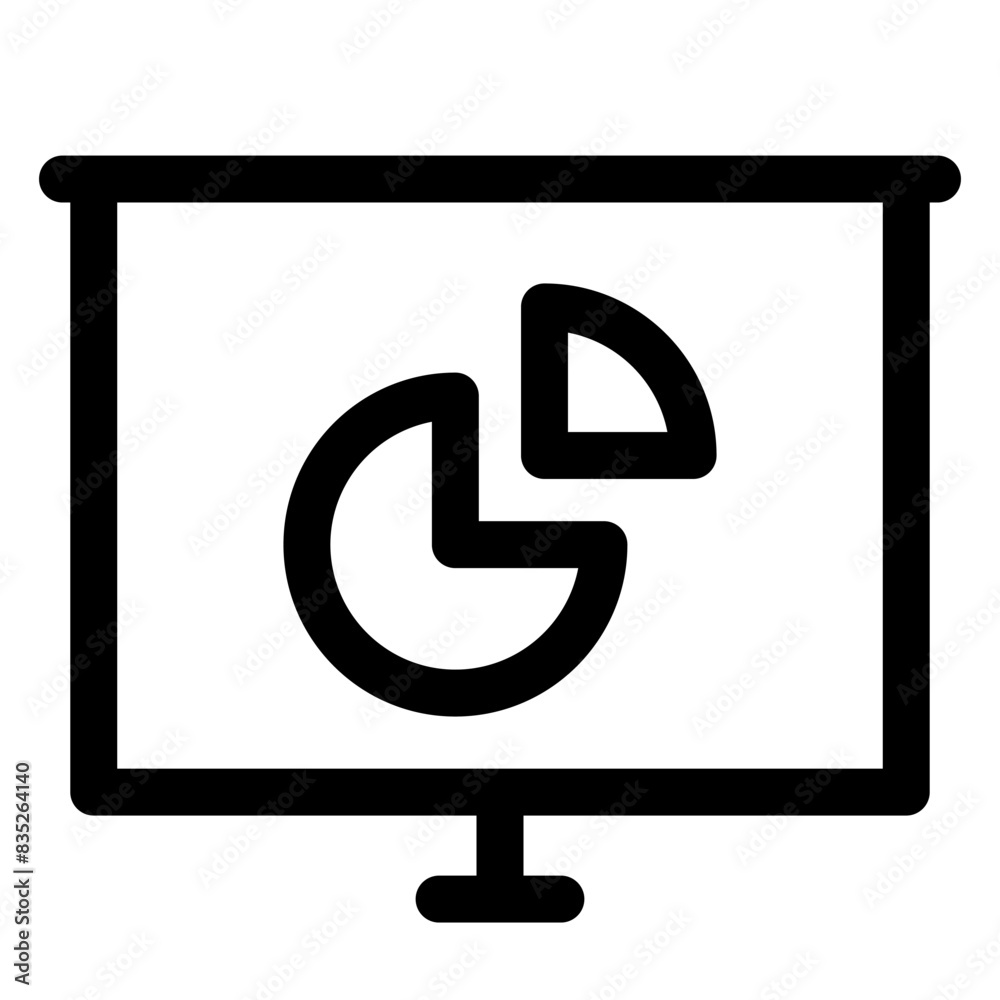 presentation line icon vector illustration isolated on white background presentation line icon vector illustration isolated on white background
