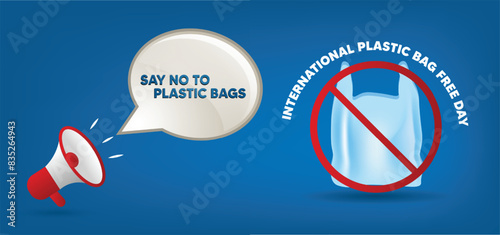 say no to plastic bags International Plastic Bag Free Day vector poster