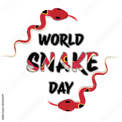 design for world snake day with red snake vector simple