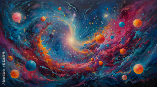Mystical Galaxy: A Vivid Nebula in the Cosmos © Alberto