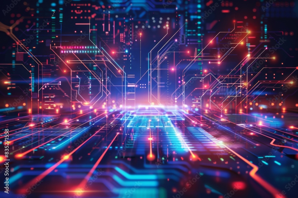 Cyber Security Data Transfer illustration created with Generative AI