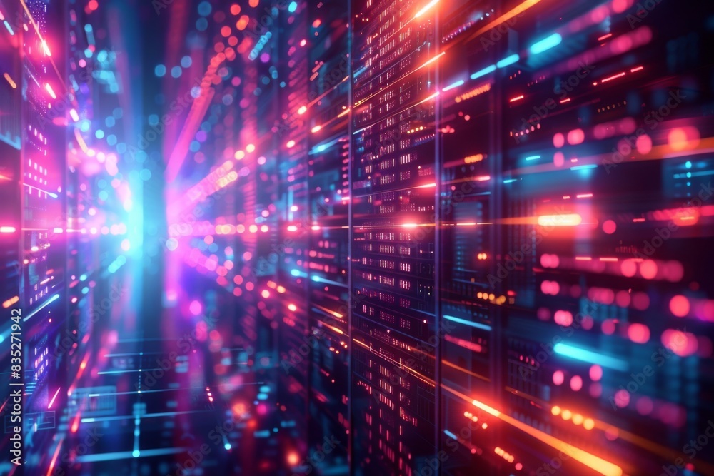 Cyber Security Data Transfer illustration created with Generative AI Cyber Security Data Transfer illustration created with Generative AI