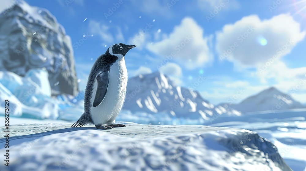 Fototapeta premium Magnificent Cute penguins standing next to each other and showing affection