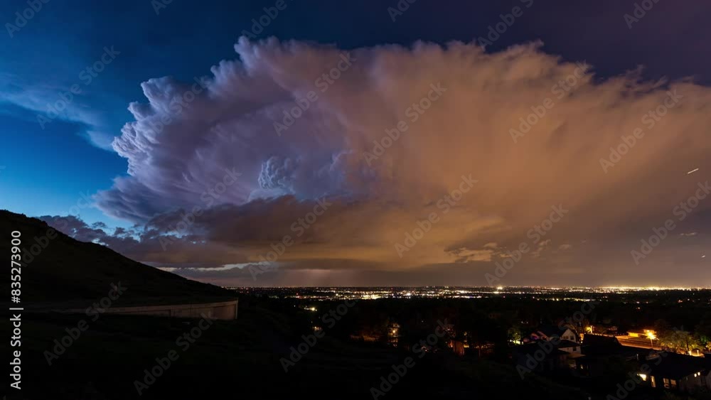 Huge Thunderstorm Supercell over Denver, Colorado on May 30th 2024 Time Lapse