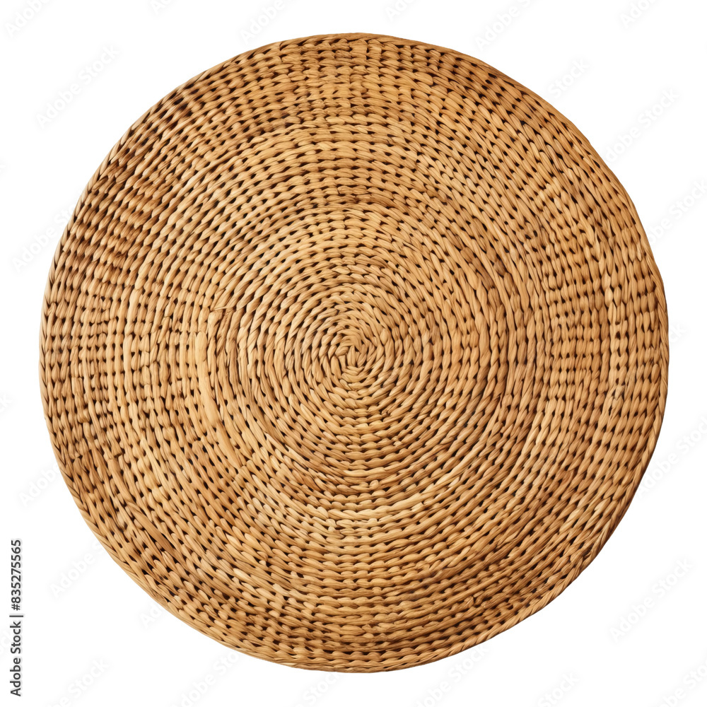 circular rattan mat top view isolated on white circular rattan mat top view isolated on white