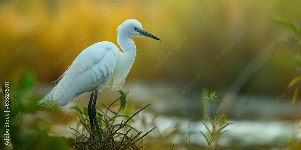 Egret or Heron birds at river, beauty nature Egret or Heron birds at river, beauty nature