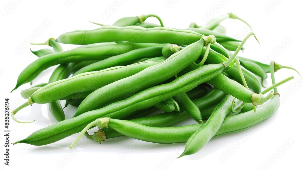 Green beans on a white background Green beans on a white background