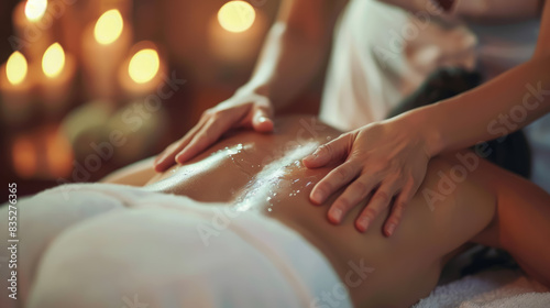 hands of a masseur massaging woman s back in a spa salon  Thai  beauty  massage  candles  wellness  lifestyle  photo  girl lying  oil  cosmetics  masseuse  therapist  health  osteopath  physiotherapy