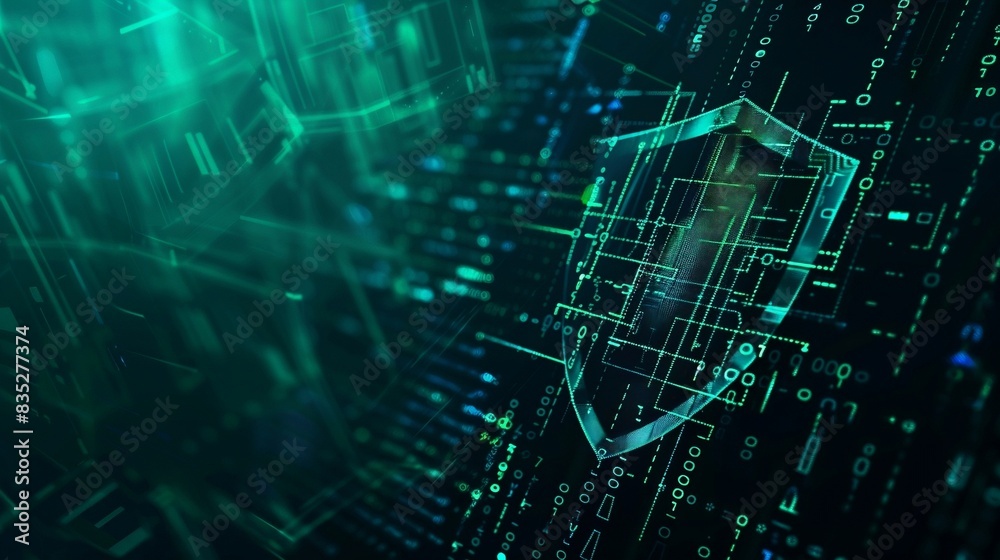 Obraz premium security cyber Network of Machine Learning and Data Mining Concepts Against Binary Code Background