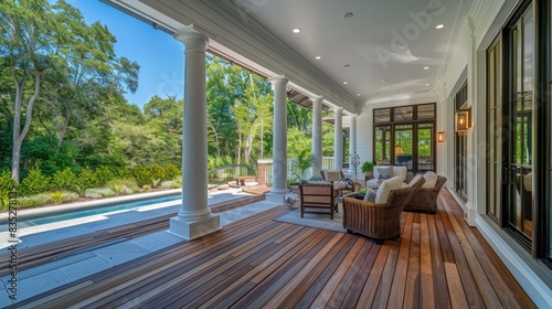 New luxury home with large porch