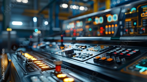 Wallpaper Mural Automated Production Control Panel in a Robotic Factory Torontodigital.ca