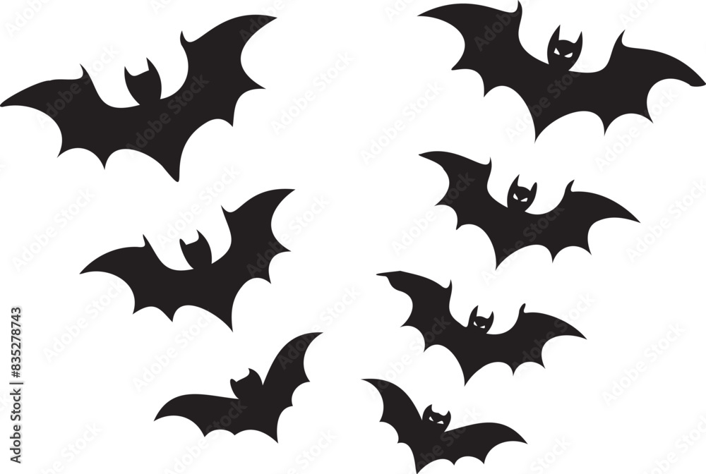 Bats silhouette icons Bats silhouette icons